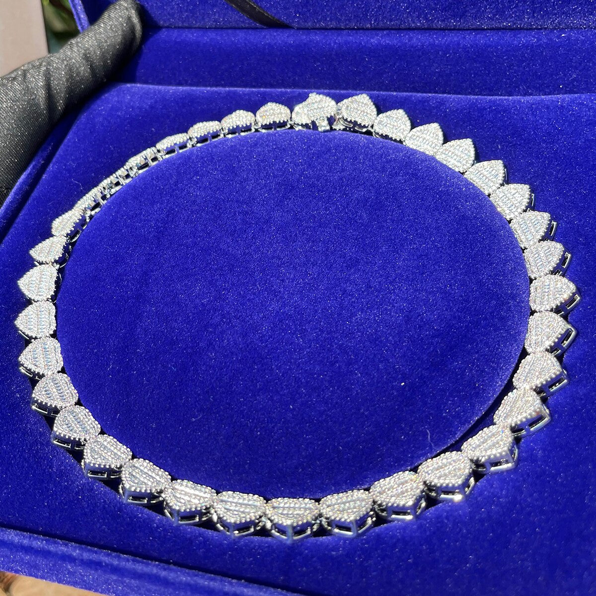 IceCold Heart | Ladies Crushed Ice 24k Silver Rose Gold Tennis Chain Necklaces