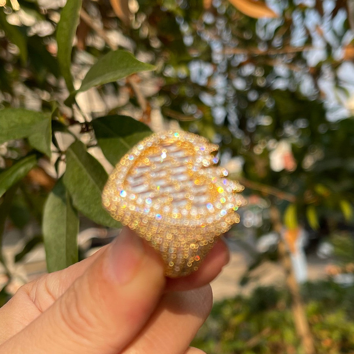 24k 925 Silver Rose Gold Baguette Flaming Heart On Fire Casual Street Wear Rings