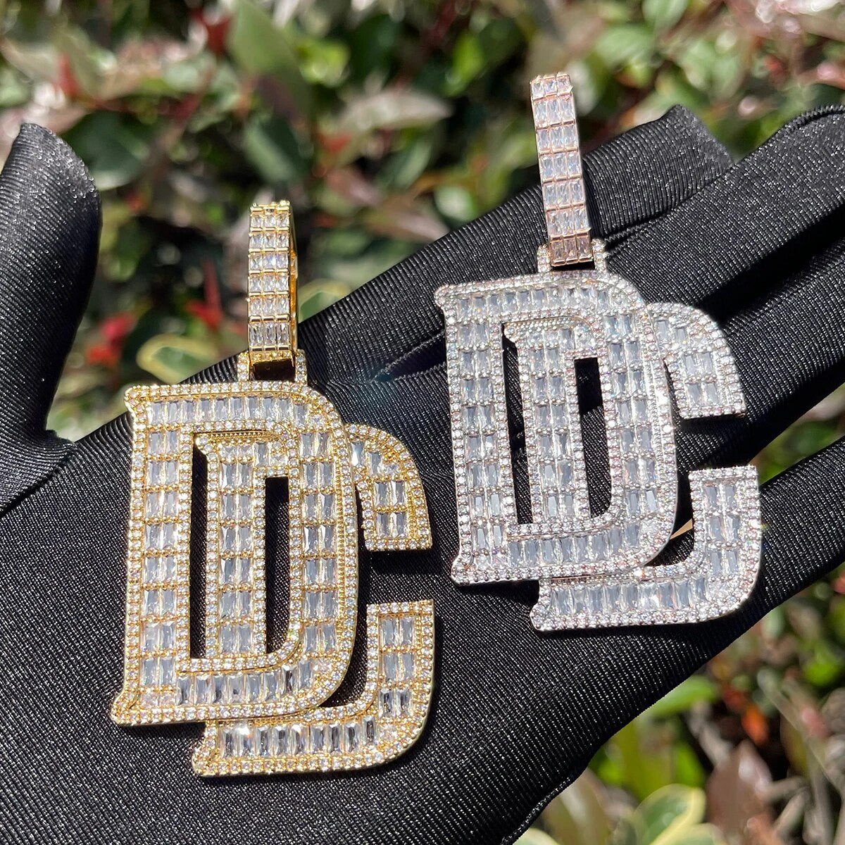 Mens Iced Baguette Blinged Out Dream Chasers 5A Hip Hop Pendant Chain