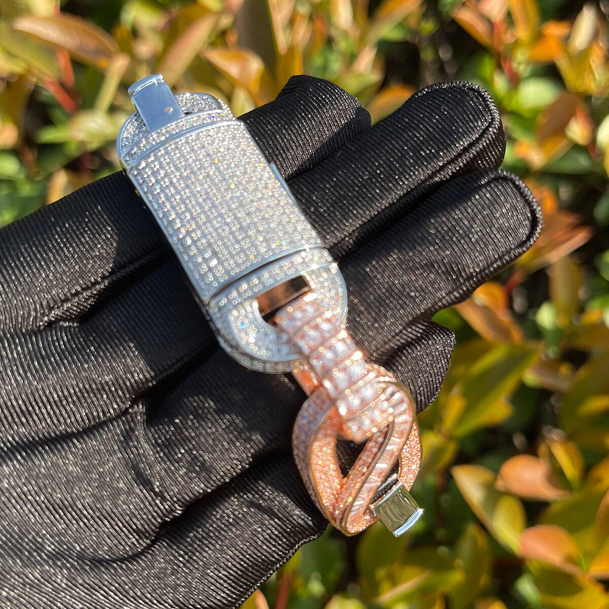 Mens Iced Blinged Out Baguette Round Stone Mix Cuban Link Hip Hop Bracelet