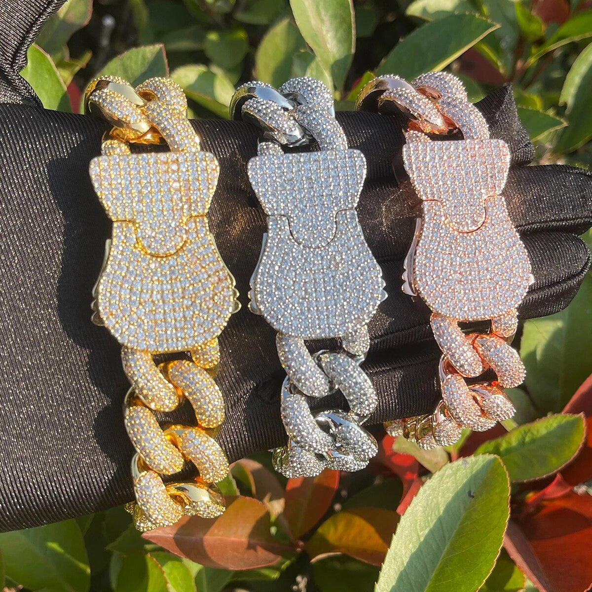 Mens 20mm Designer Miami Cuban Link Pad Lock Style Hip Hop Bracelet