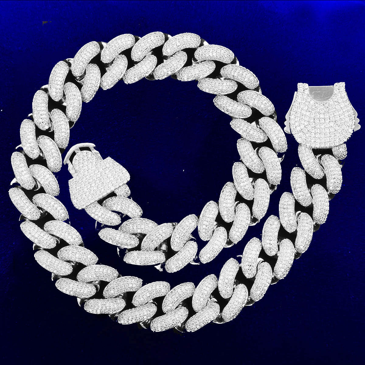 Mens Designer Miami Cuban Link Pad Lock Style Hip Hop Chain Necklace