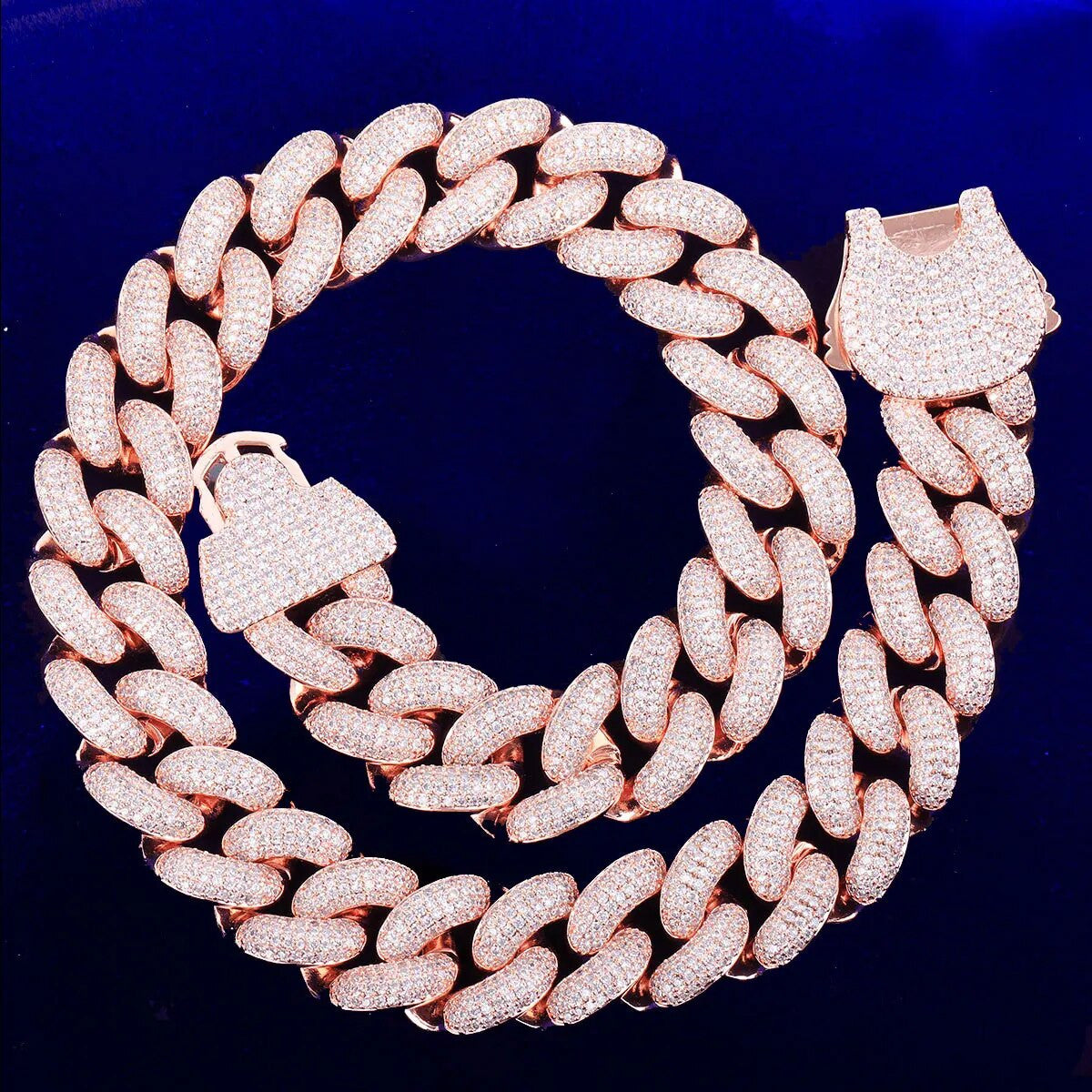 The Pad Lock  | Iced Prong Set 20mm Designer Miami Cuban Link Hip Hop Necklace