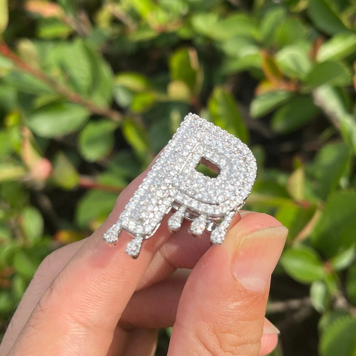 Dripped Ice | Custom Initial Letter Prong Set Stone Adjustable Rings