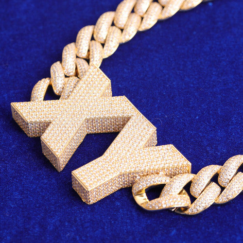 Brick City | VVS Diamond Custom Letters Cuban Link Hip Hop Nameplate Pendant