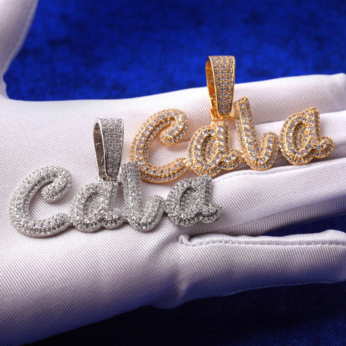 Frost Triple Strand | Three Row Raised Iced Custom Blinged Out Pendant