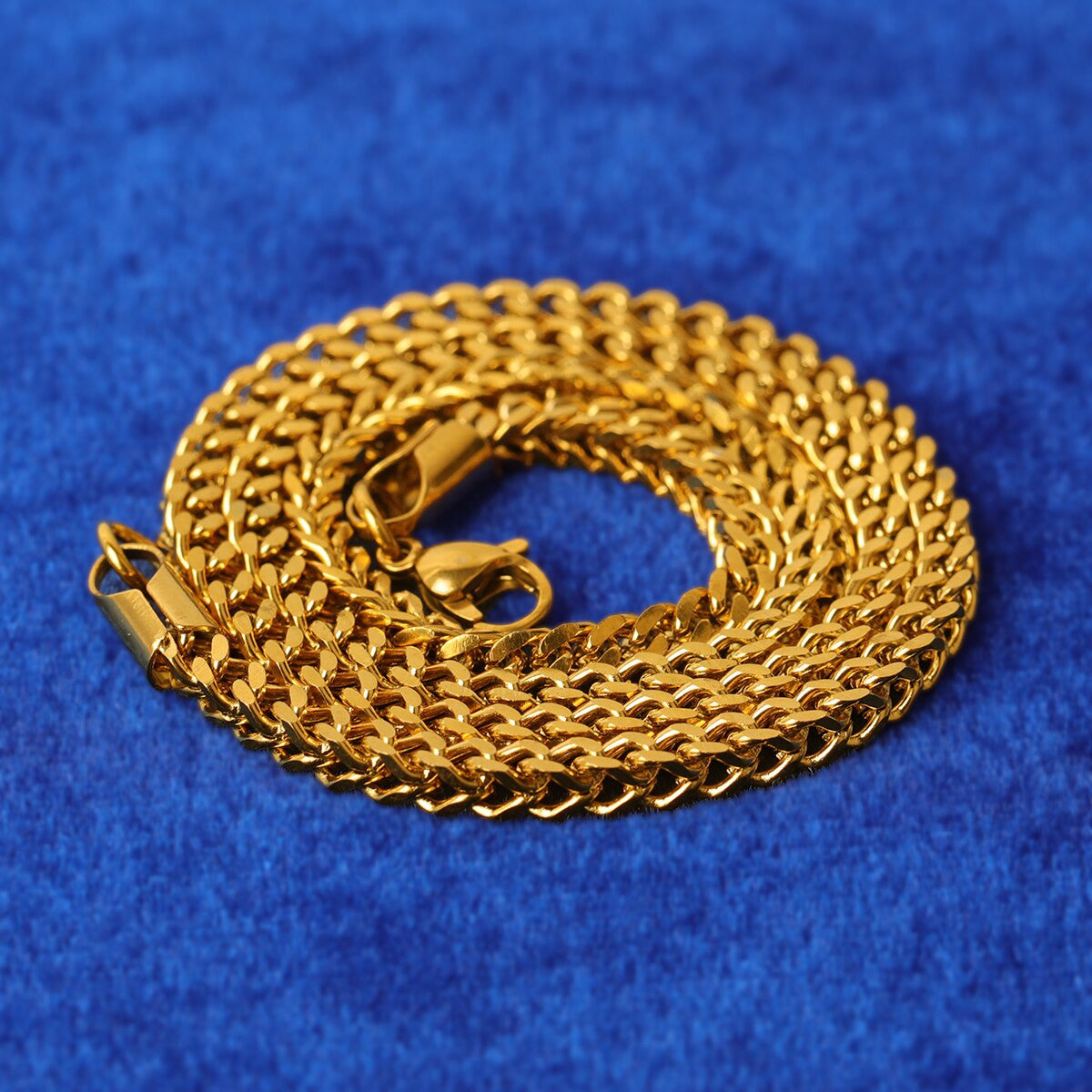 3mm Solid Stainless Steel Hip Hop Franco Link Bling Chain Necklace