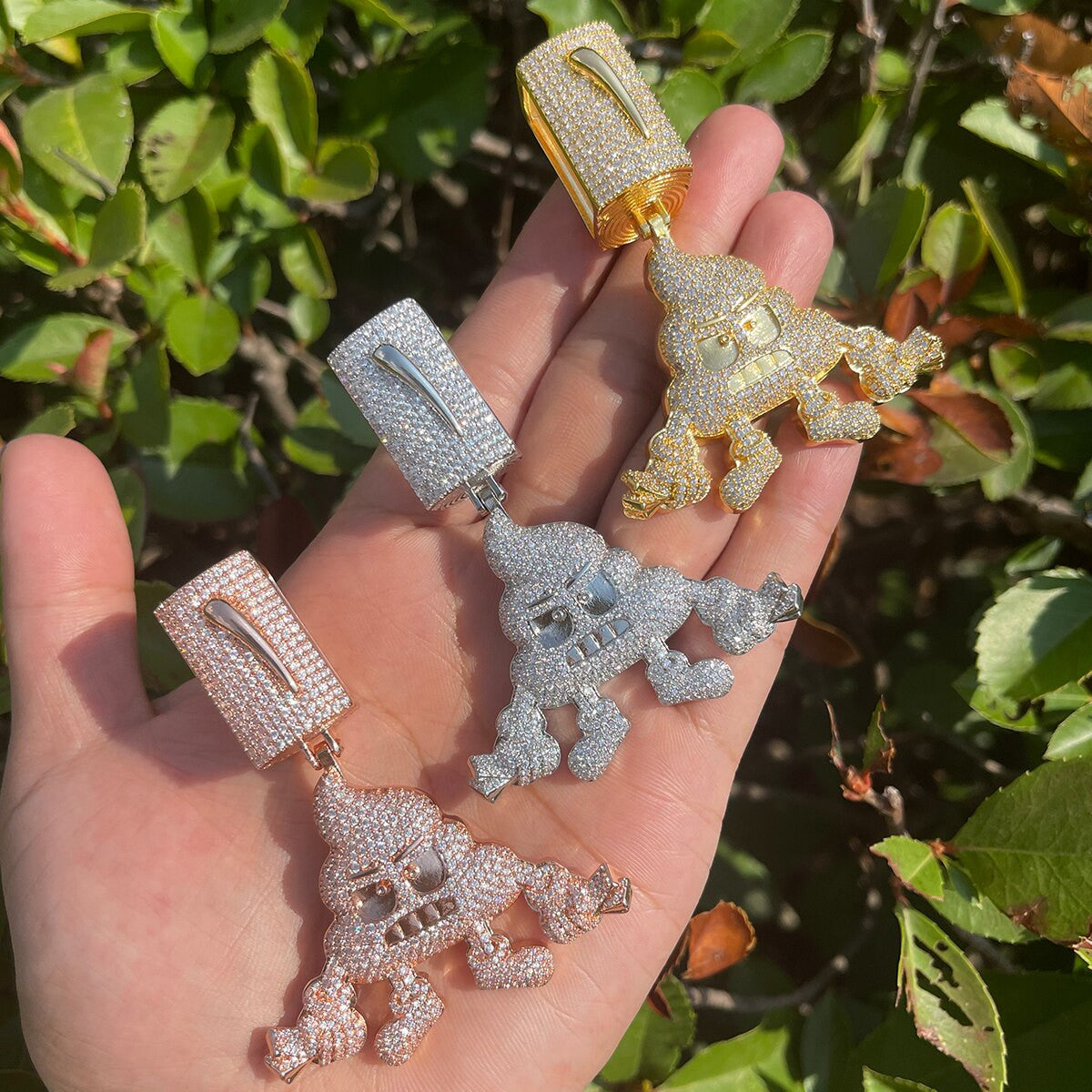 Mens 24k Gold 925 Silver Money Don't Mean Sh*t To Me Iced Blinged Out Pendants