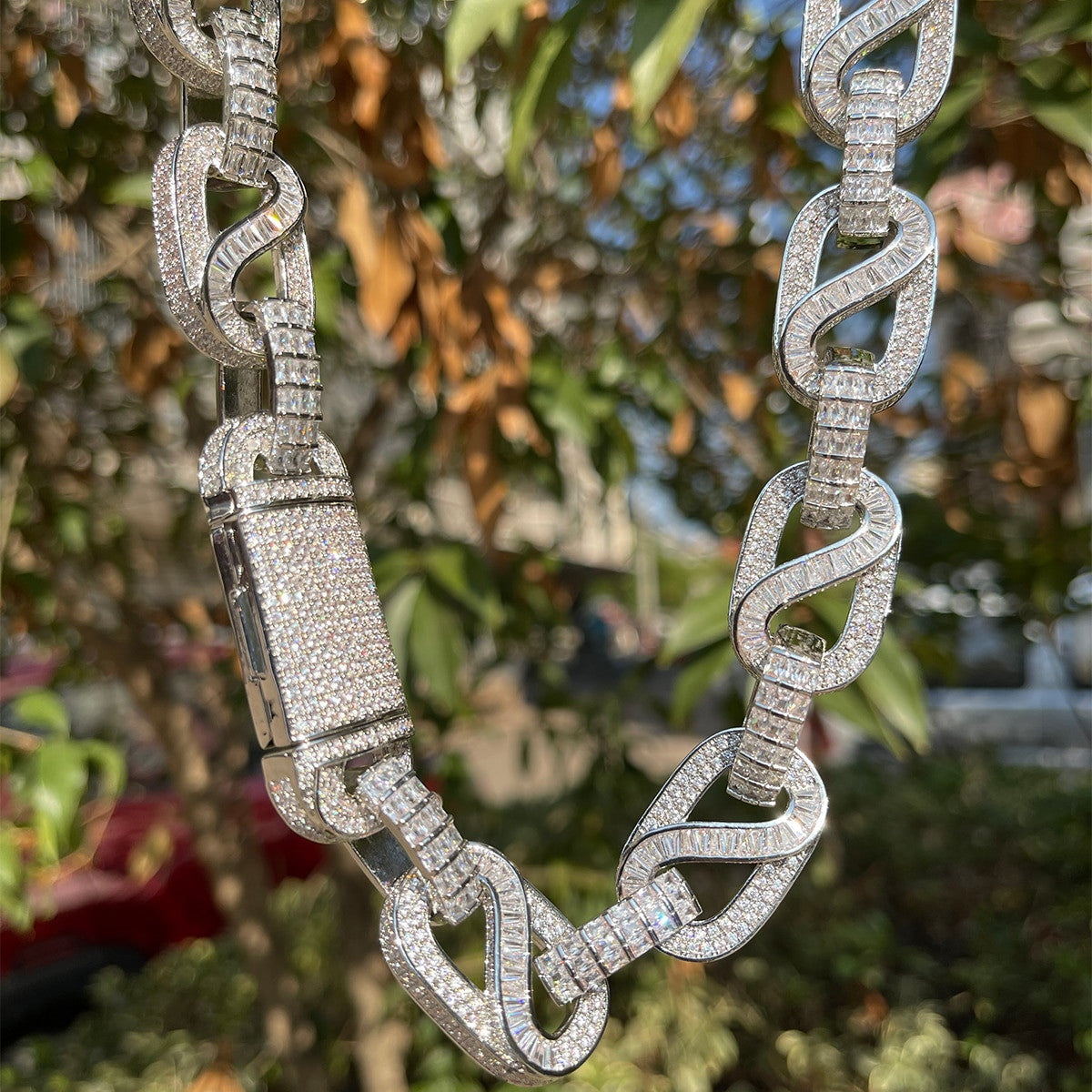 24k Gold 925 Silver Designer Ice Chain Links Miami Cuban Link