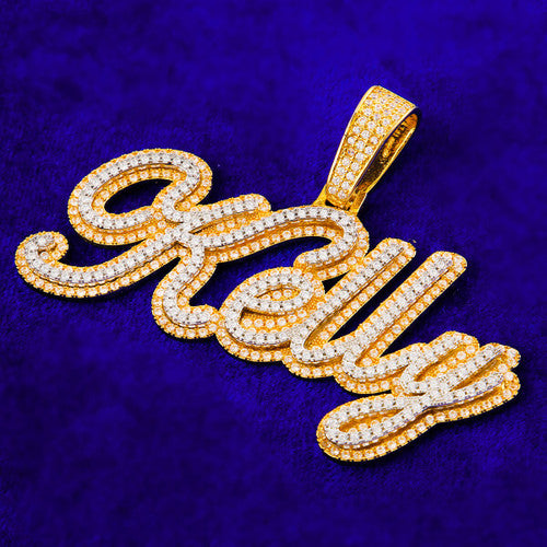 Embedded Ice | 24k Gold .925 Sterling Silver Raised Bling Custom Hip Hop Necklace