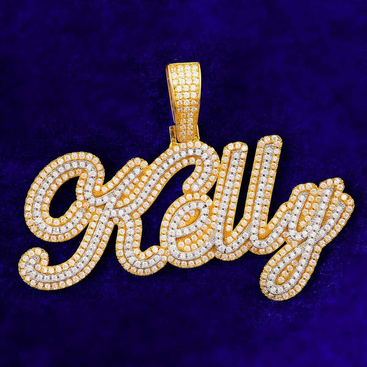 Embedded Ice | 24k Gold .925 Sterling Silver Raised Bling Custom Hip Hop Necklace