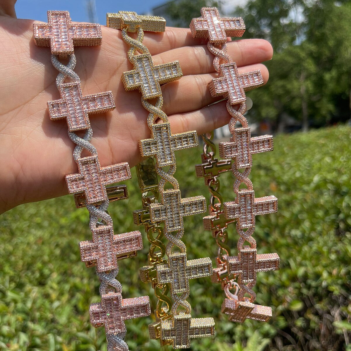 Iced Infinity | VVS Diamond Baguette Cross Link Hip Hop Chain Necklace