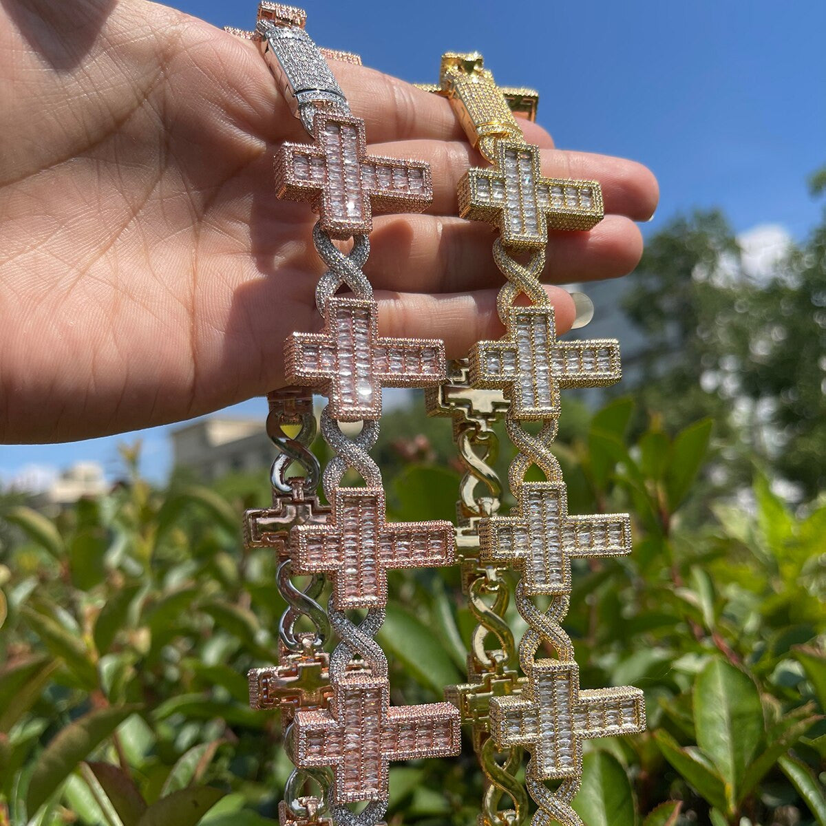 Iced Infinity | VVS Diamond Baguette Cross Link Hip Hop Chain