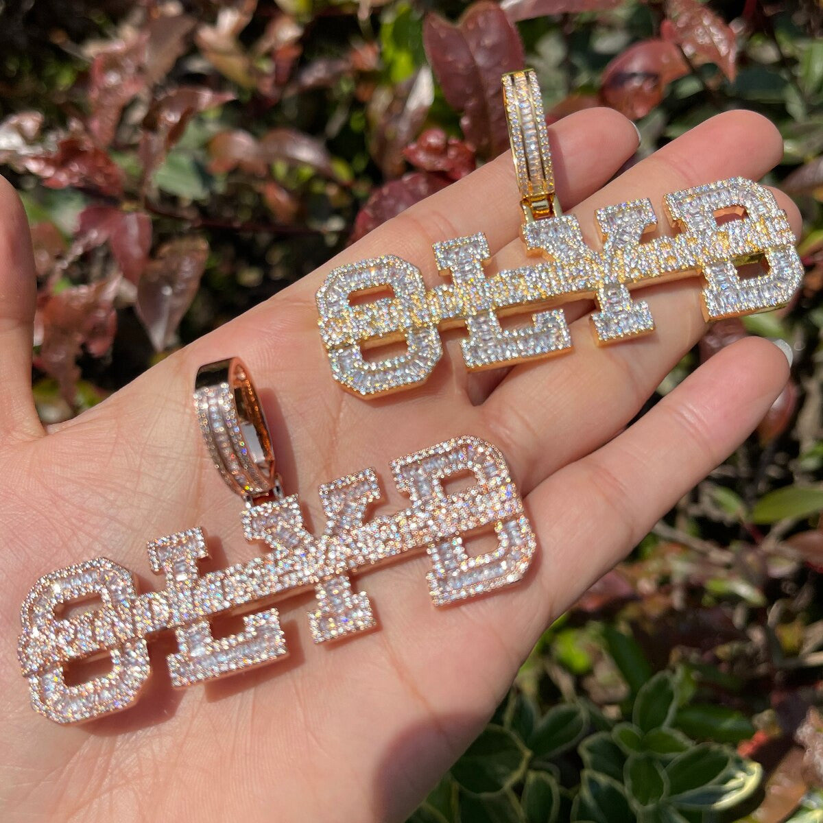 Mens Blinged Out Grind Like YA Broke Hip Hop Name Plate Pendant Chain Necklace