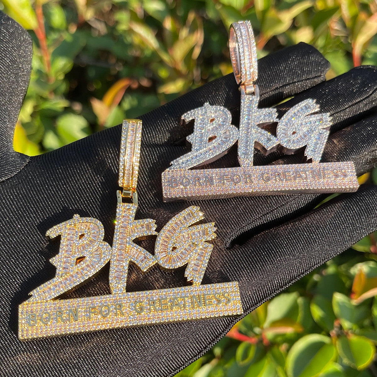 BFG | Born For Greatness VVS Diamond CZ Iced Blinged Out Hip Hop Penda ...