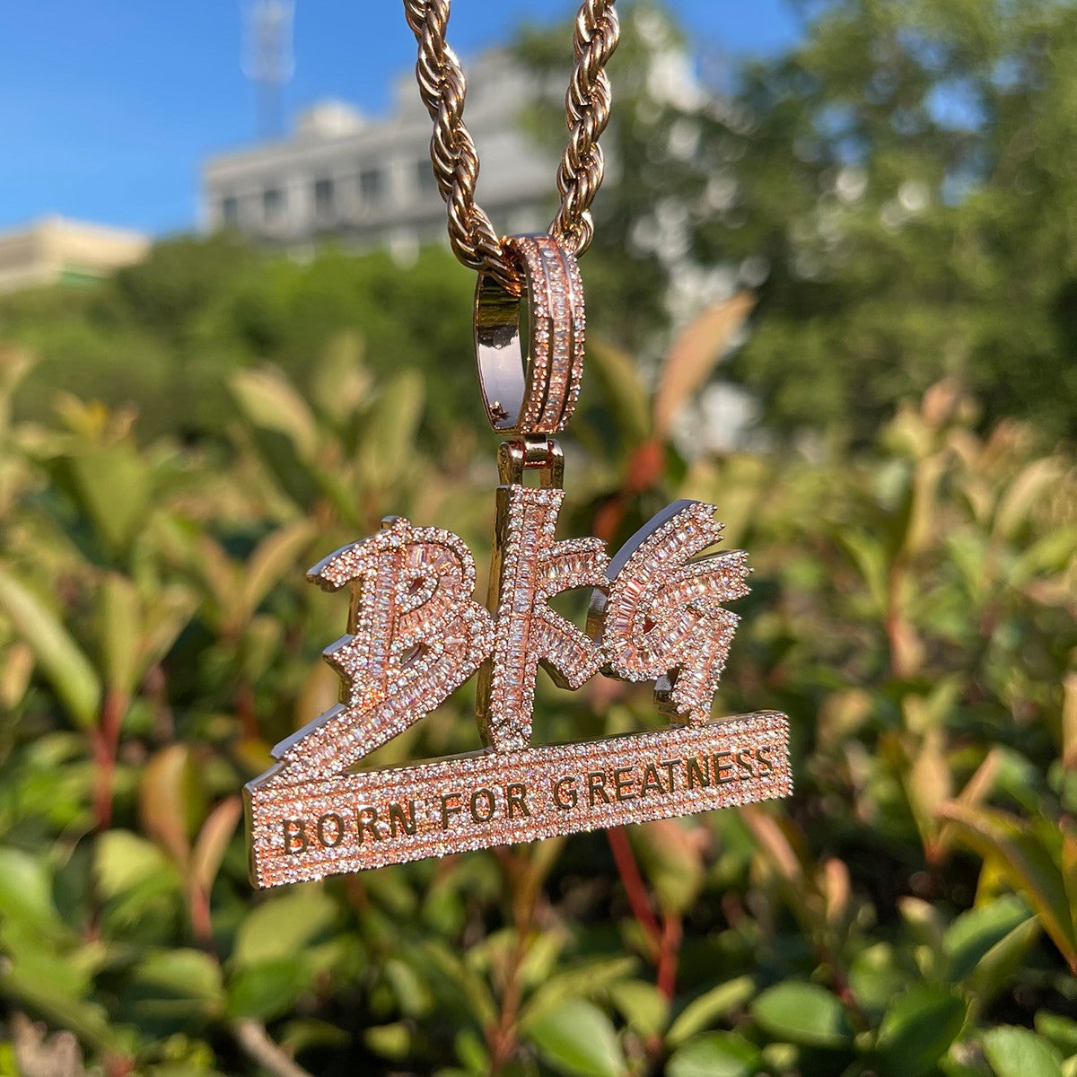 BFG | Born For Greatness VVS Diamond CZ Iced Blinged Out Hip Hop Pendant