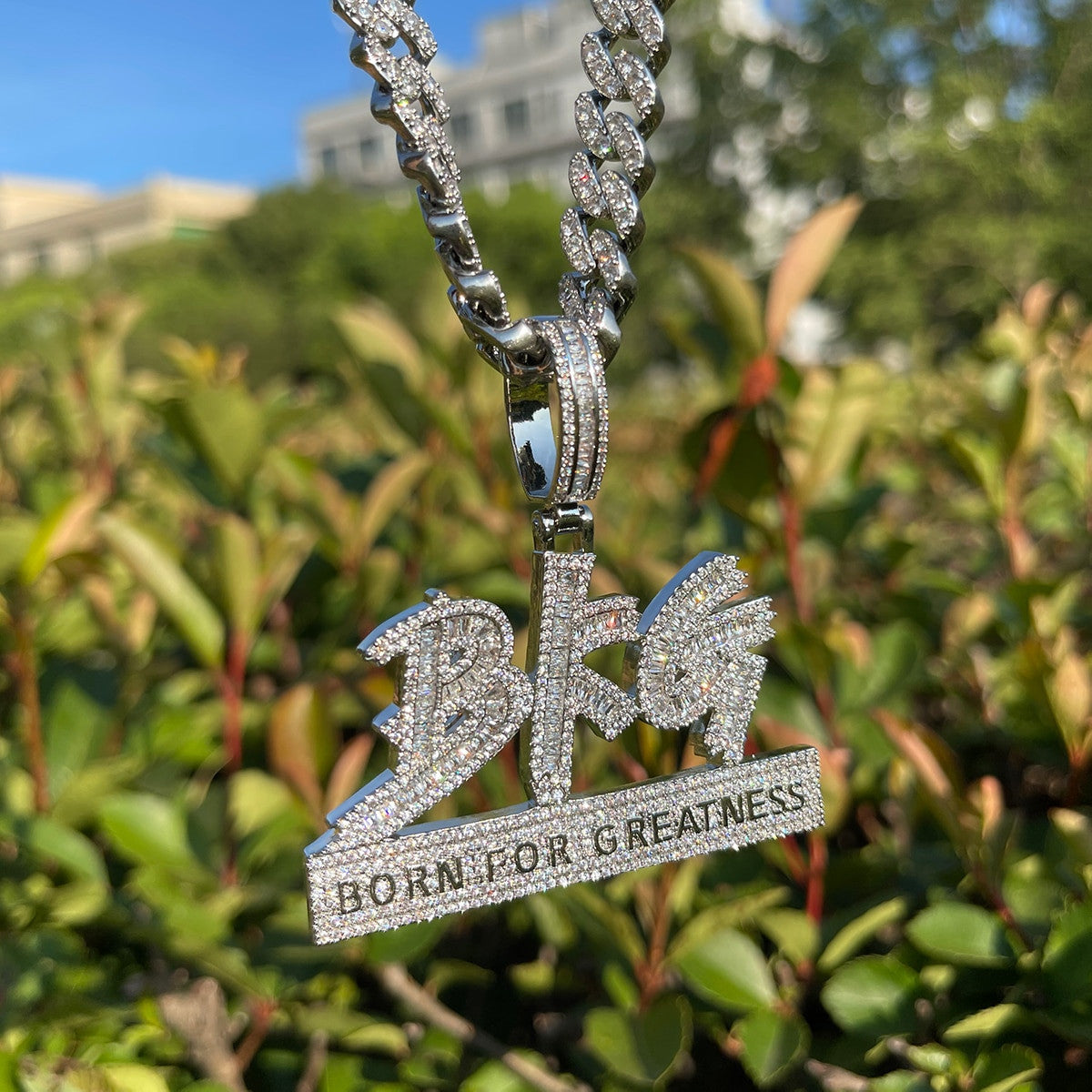 BFG | Born For Greatness VVS Diamond CZ Iced Blinged Out Hip Hop Pendant