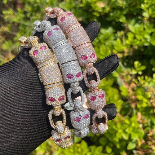 Chilled Skull | Iced 24k Gold 925 Silver Designer Hip Hop Chain Link Necklace