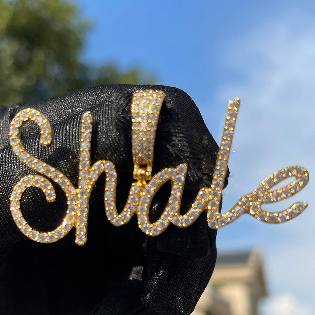 Ladies Fine Print Prong Set Custom Made Sweet Heart Hip Hop Necklace