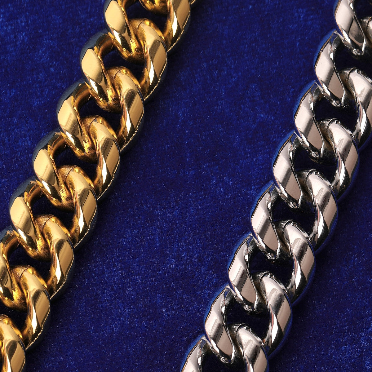 Mens 12mm 18k Gold Over Solid Stainless Steel Miami Cuban Link Bracelet