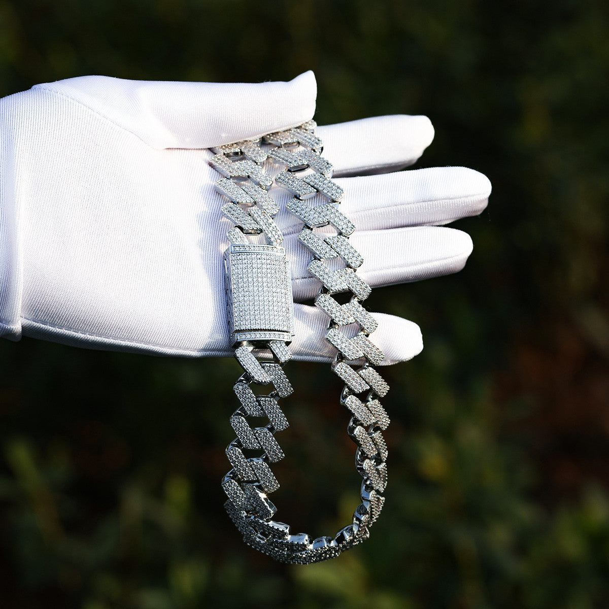 24k Gold 925 Silver Flooded Ice Hip Hop Designer Cut Cuban Link Chain Necklace