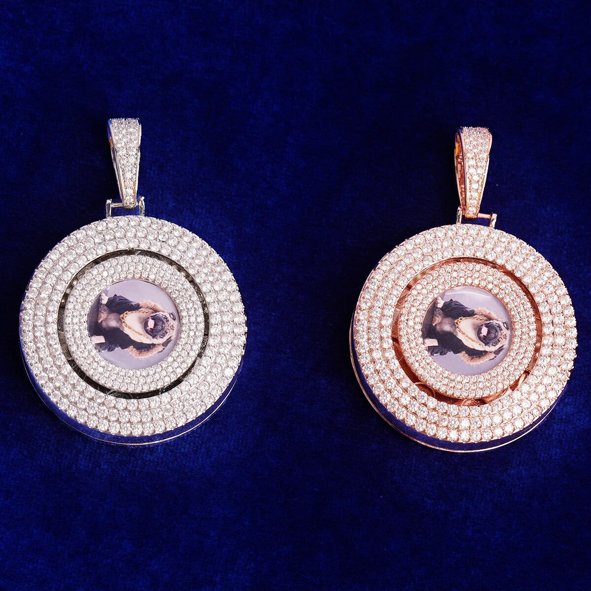 Rotating Vibes II | Custom Spinning Iced Blinged Out Photo Picture Pendant