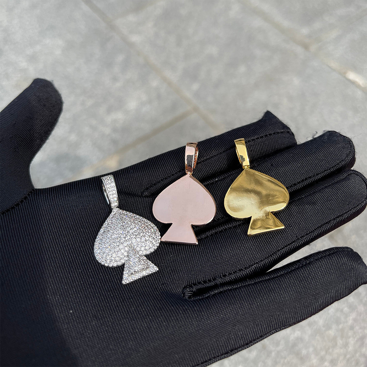 Ace Of Spades | VVS Diamond CZ Prong Set Iced Blinged Out Poker Pendant