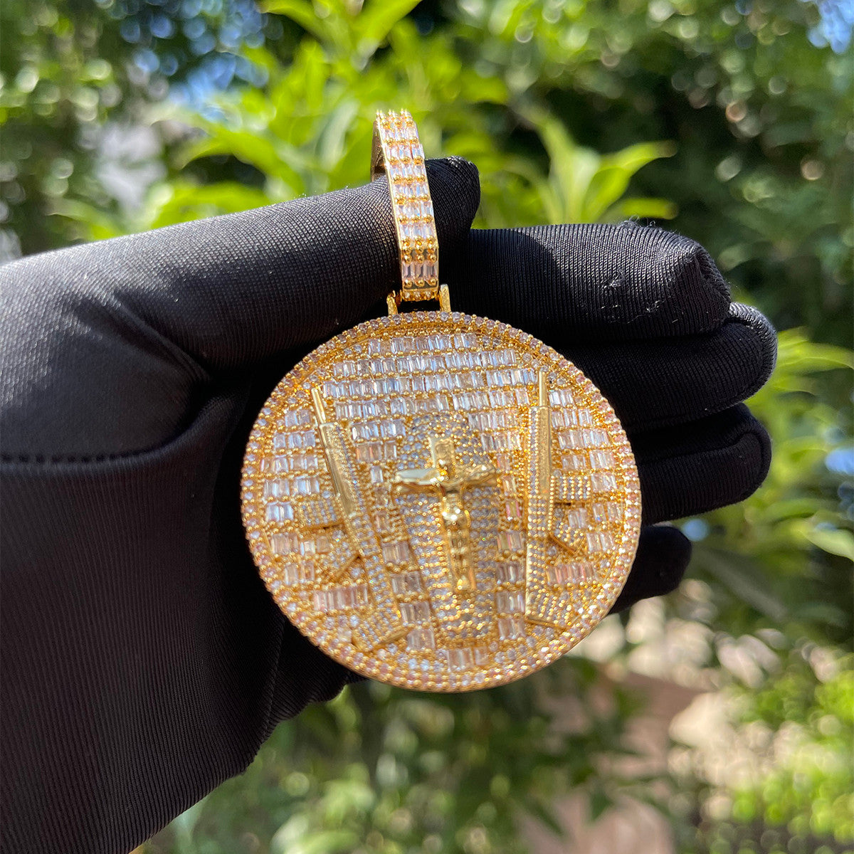 The Ultimate Weapon | 24K God Of Protection Jesus Piece Hip Hop Baguette Pendant