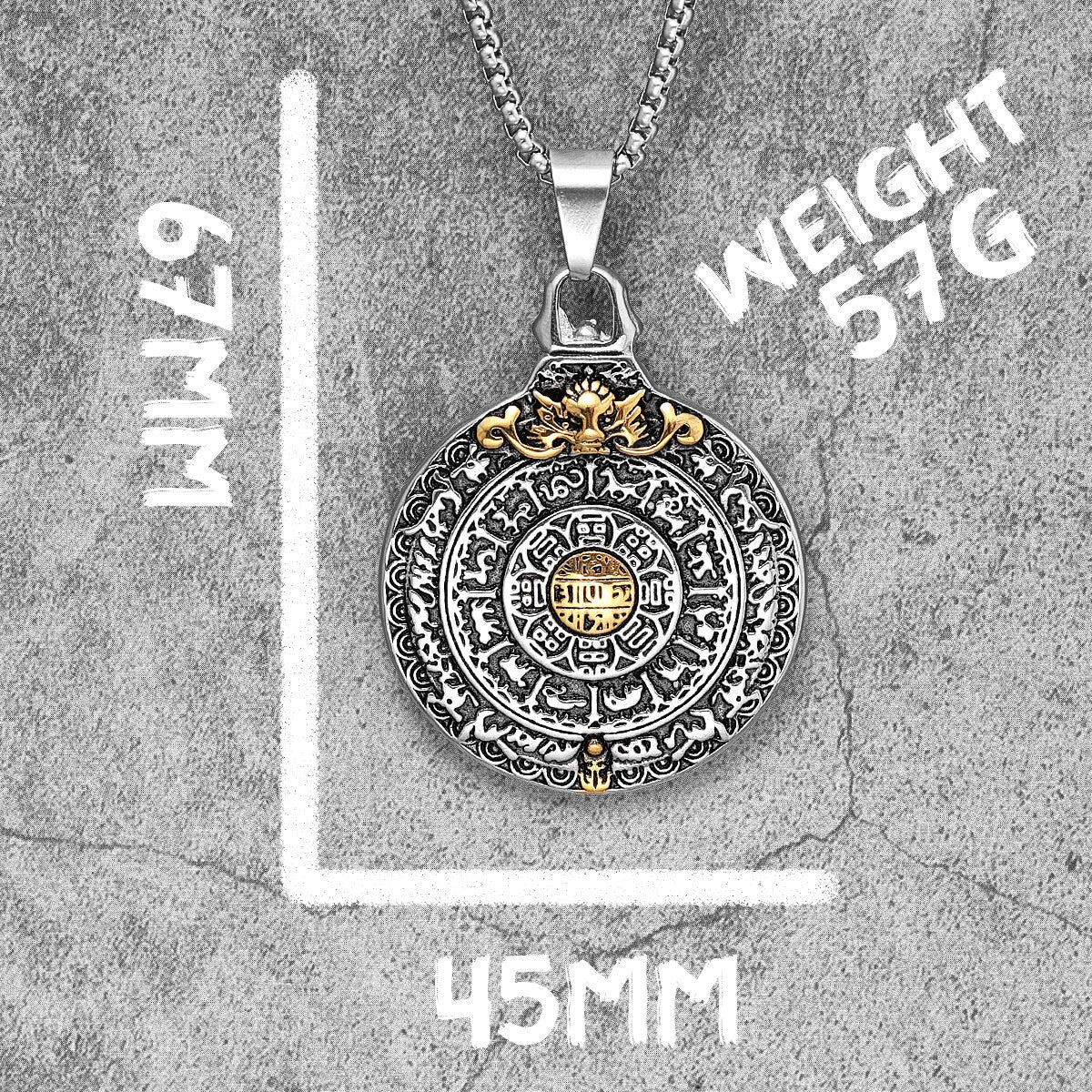 Mens Buddha Buddhism Rebirth Gold Accent No Fade Stainless Steel Spiritual Pendant