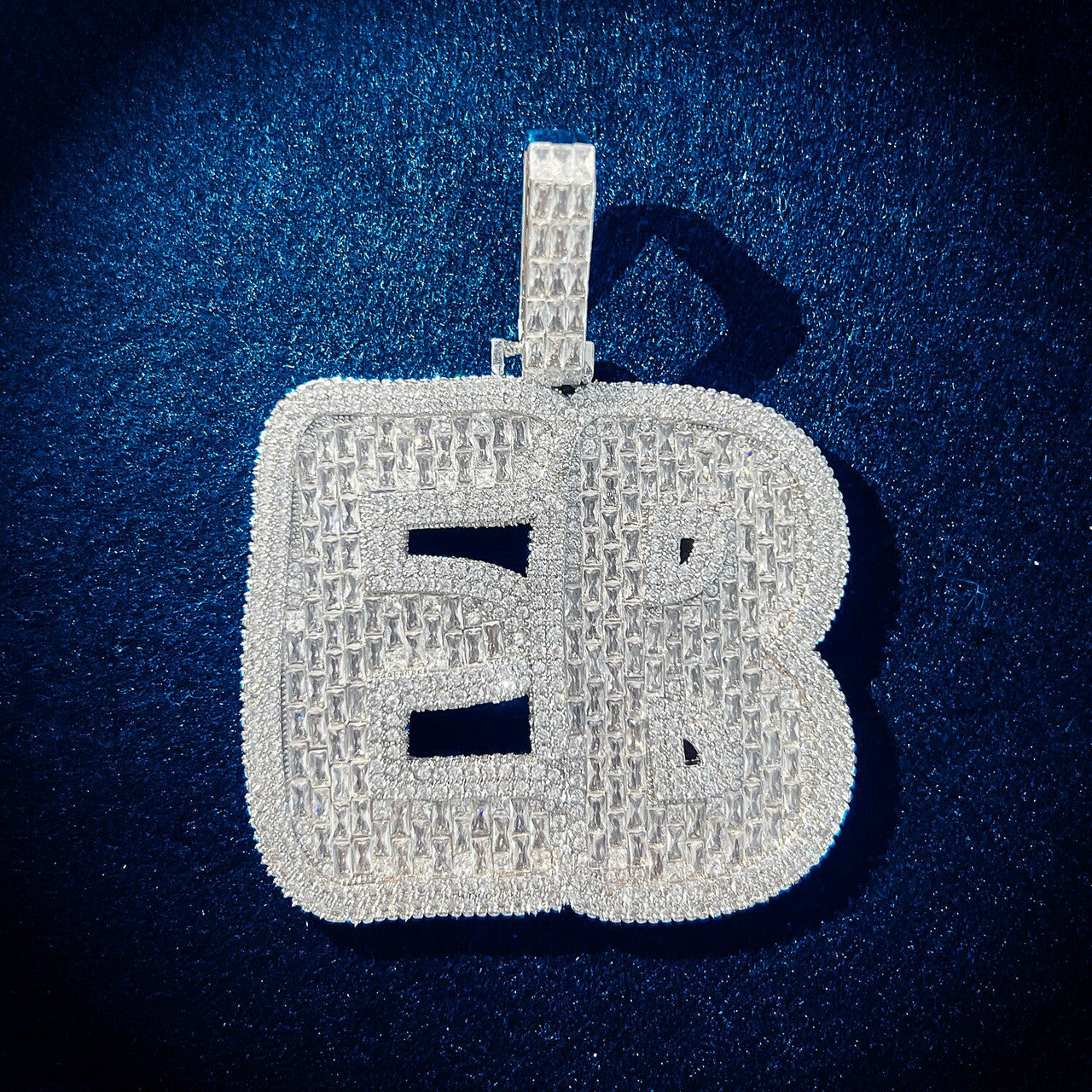 IcedWater | Iced Baguette Custom Letter Blinged Out Nameplate Hip Hop Pendant