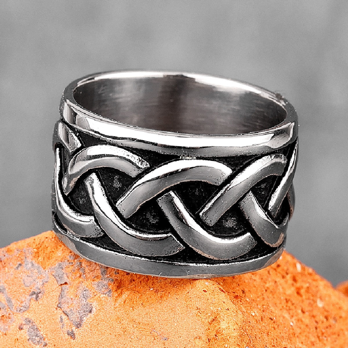 Mens Stainless Steel Celtic Knot Interweave Simple Classic Fashion Rings