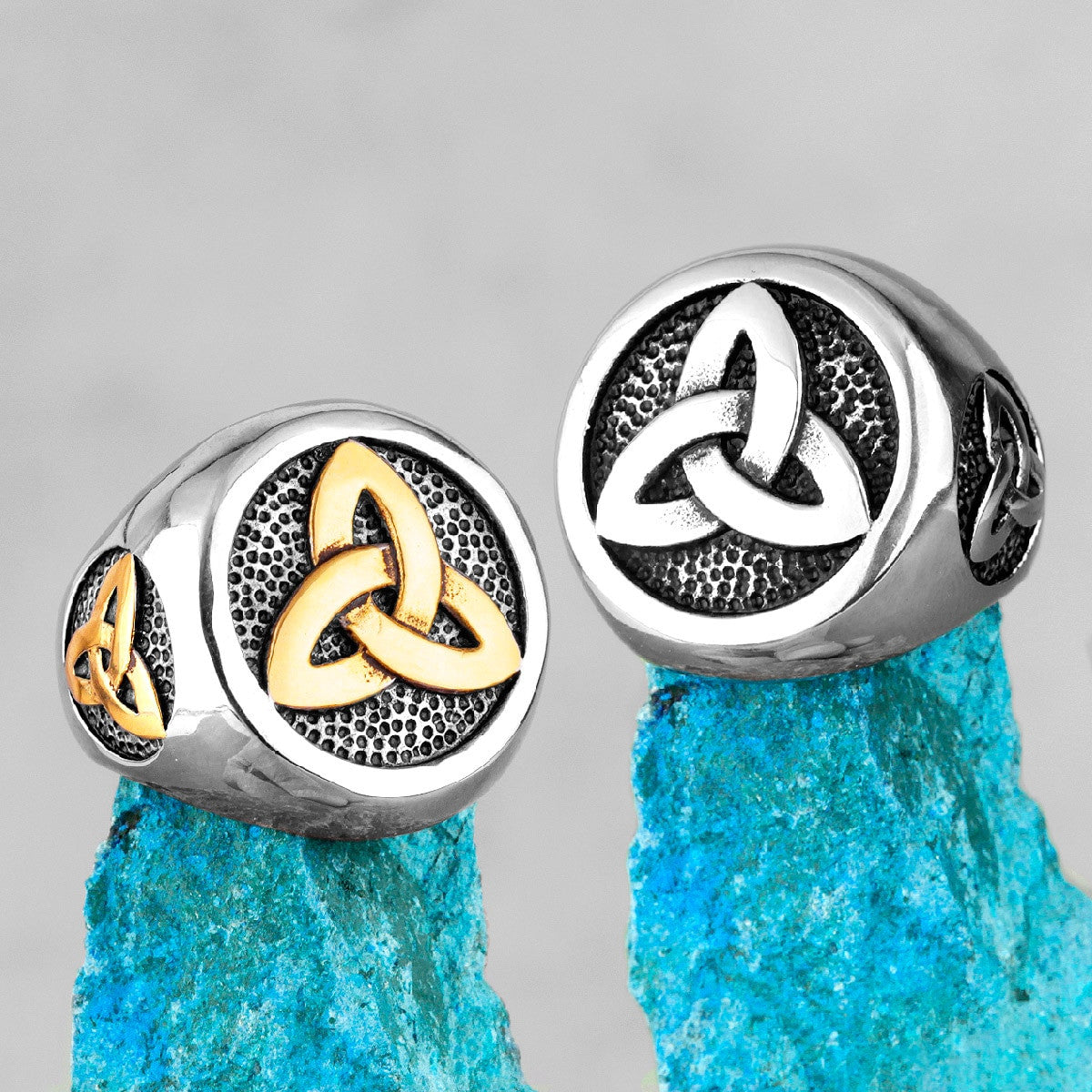 Solid Stainless Steel No Fade Celtic Knot Viking Symbol Casual Wear Rings