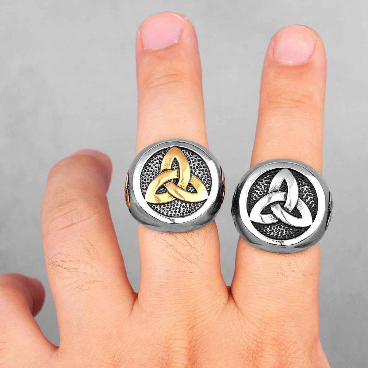 Solid Stainless Steel No Fade Celtic Knot Viking Symbol Casual Wear Rings