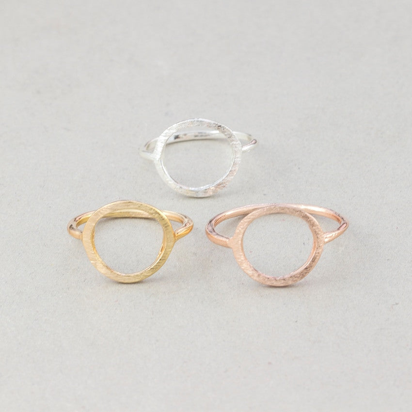 18k Gold .925 Silver Rose Gold Classic Sparkling Hollow Cut Out Karma Hoop Rings