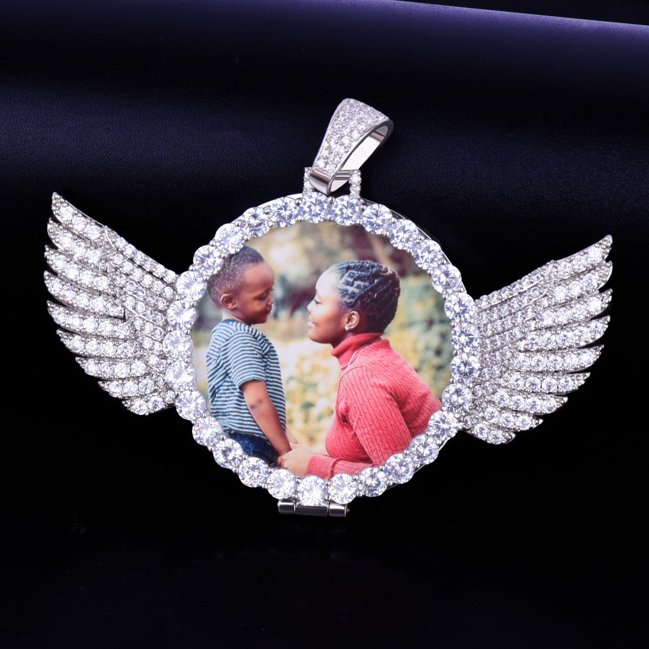 Custom Picture Angel Wings Necklace Pendant