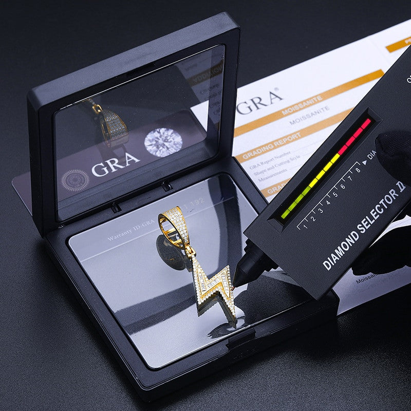 Bling Storm | VVS Genuine Diamond Moissanite Hip Hop Lightning Bolt Pendant