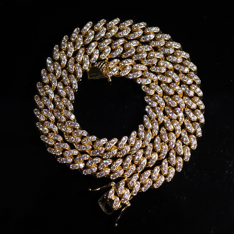 18k Gold AAA Prong Set Miami Cuban Link Chain