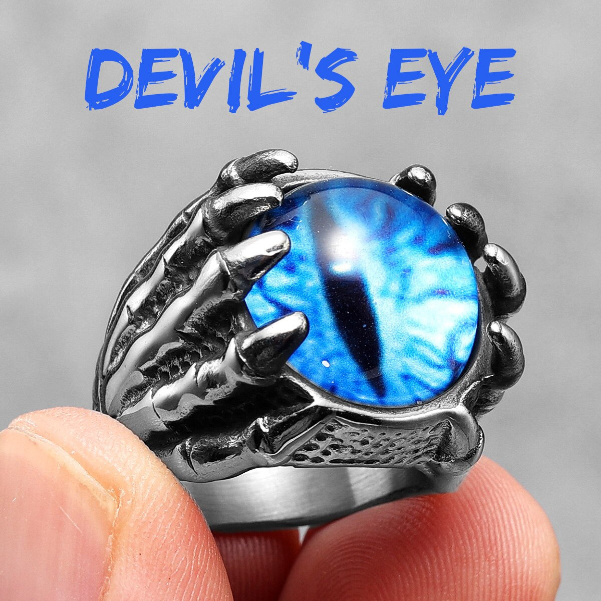 All New No Fade Solid Stainless Steel Devils Eye Street Wear Unique Bling Rings