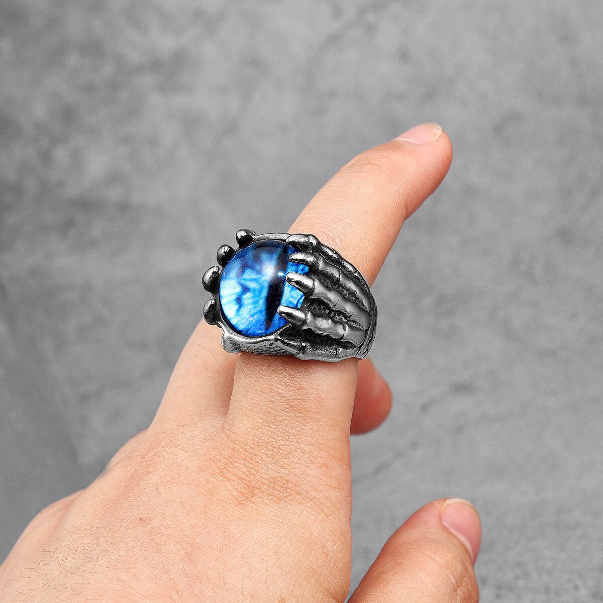 All New No Fade Solid Stainless Steel Devils Eye Street Wear Unique Bling Rings