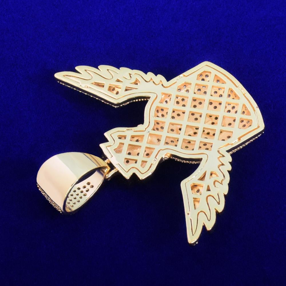 Money Flying To Me Dollar Sign Wings Money Bag Gold Silver Rose Gold Hip Hop Pendant