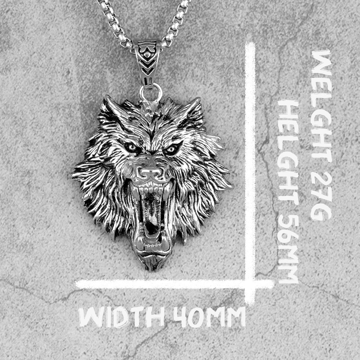 Mens Alpha Male White Wolf No Fade 316L Stainless Steel Street Wear Pendant
