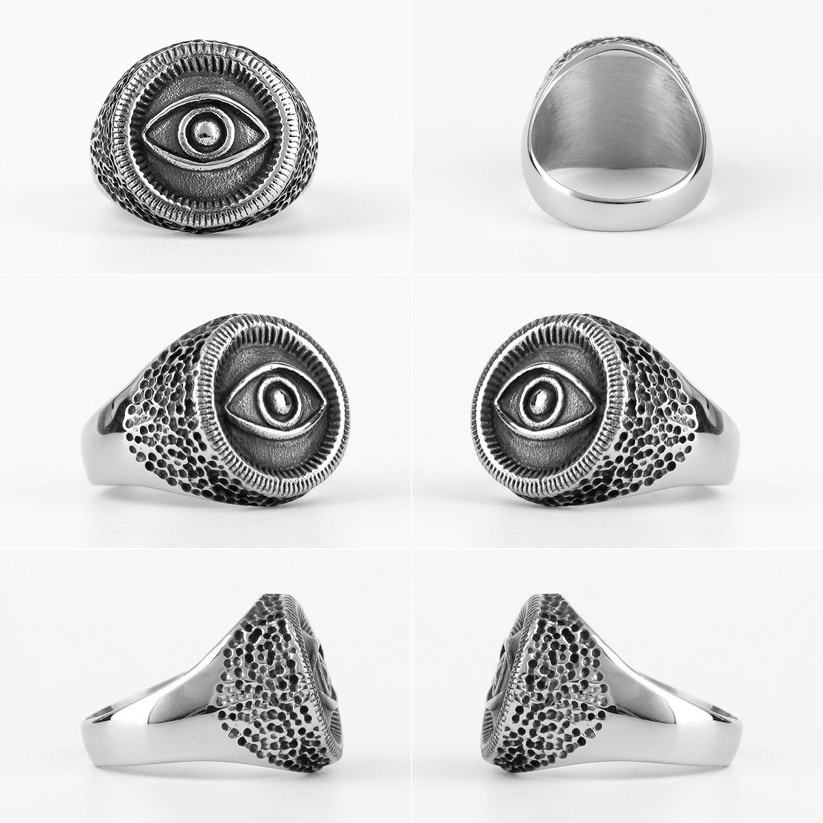 Eye Of God | 316L Street Wear Solid Stainless Steel Masonic Retro Design Rings