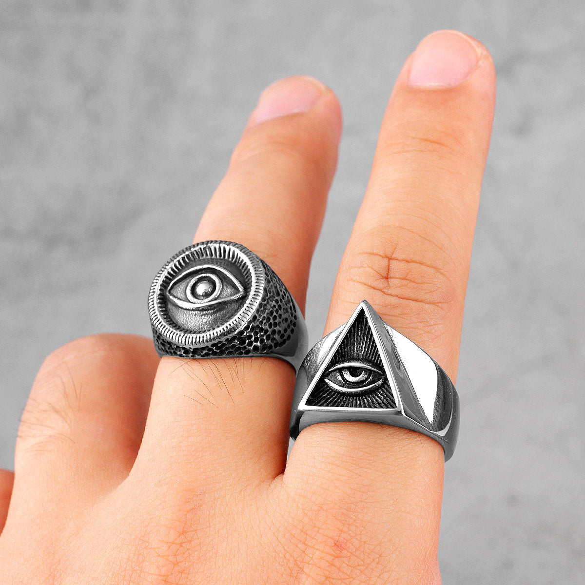 Eye Of God | 316L Street Wear Solid Stainless Steel Masonic Retro Design Rings