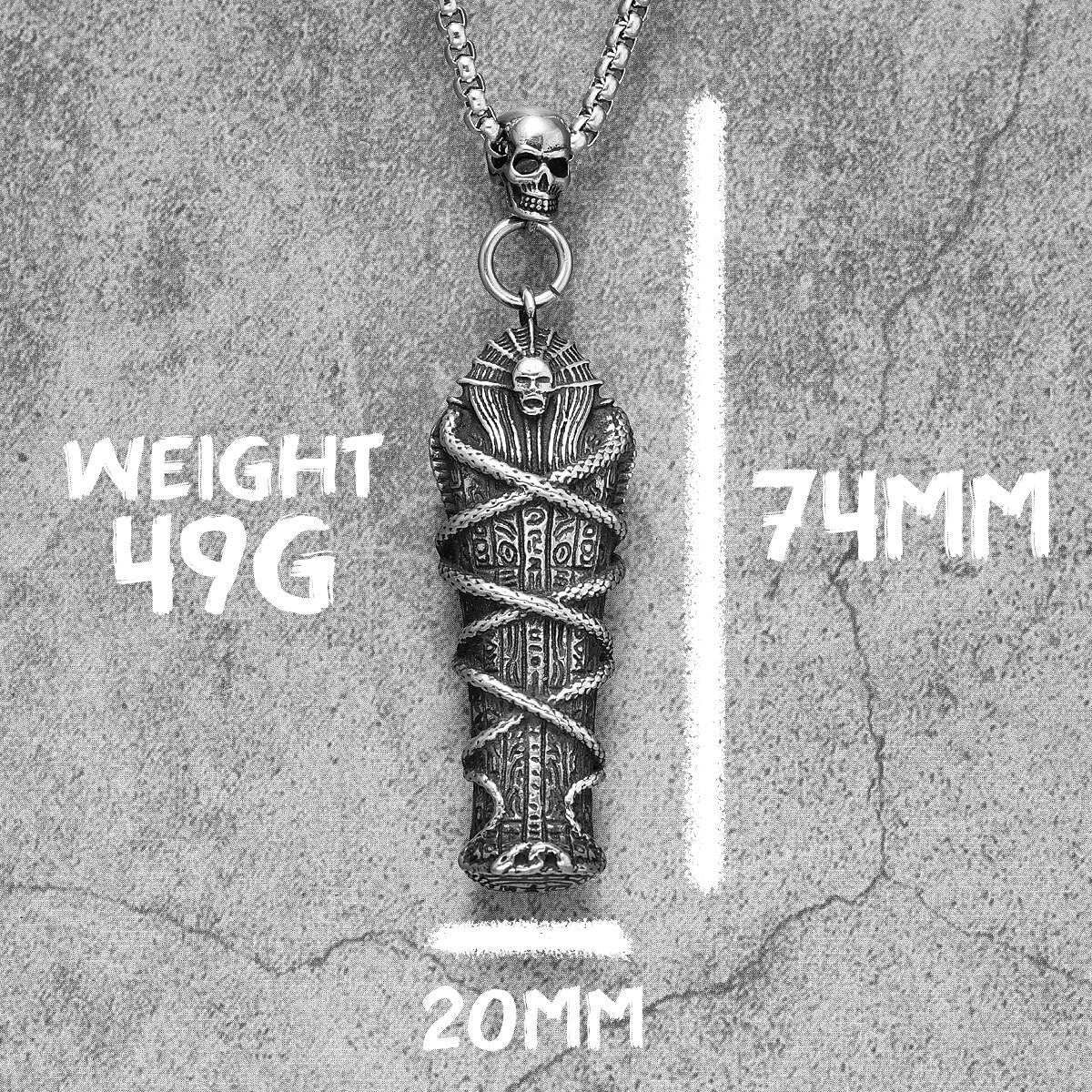 The Pharaoh | African No Fade Stainless Steel Egyptian Mummy Tomb Pendant