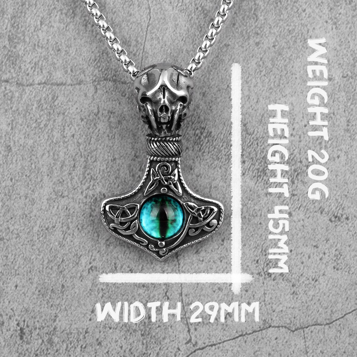 Eye Of Death | Mens Stainless Steel Skull No Fade Street Wear Pendant Chain Necklace