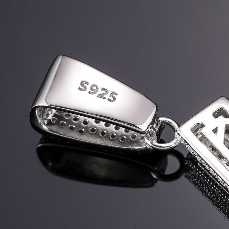 Mens Street Wear VVS Lab Diamond 925 Sterling Silver Pistol Gun Hip Hop Pendant