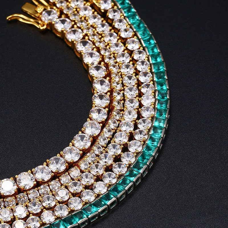 Flooded Ice Fashion Iced Blinged Out 3mm/4mm 3A Zircon Stone Tennis Bracelets