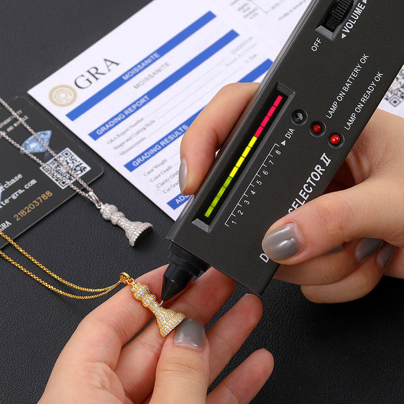 King Chess Piece Genuine Diamond 925 Sterling Silver Hip Hop Pendant Chain Necklace