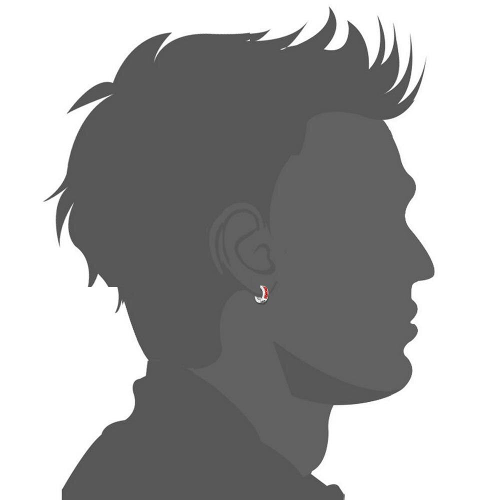 Solid Stainless Steel Iced Blinged Out Small Hoop Huggie Style Hip Hop Earrings