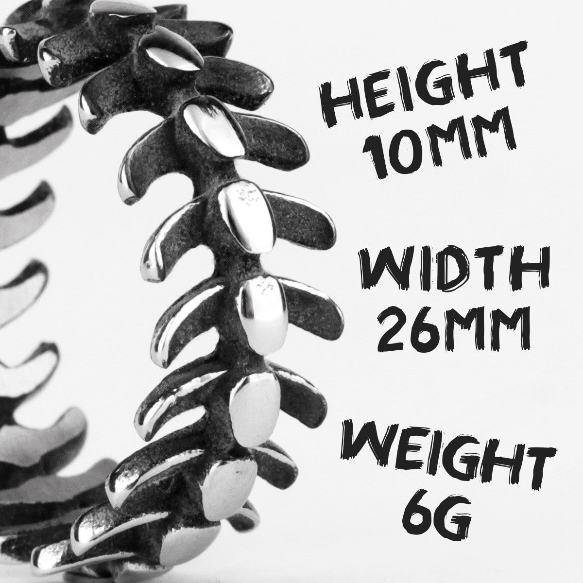 Unique Keel Fish Bone No Fade Stainless Steel Mens Personality Rings